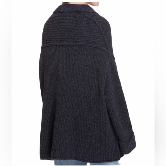 Free People Low Tide Oversized Cardi with pockets- navy blue - Picture 3 of 16